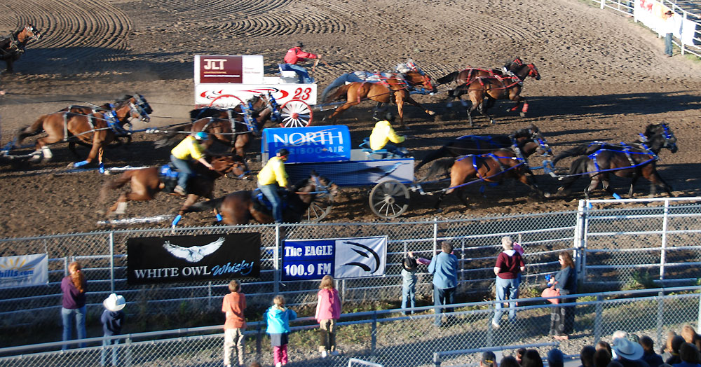 crossing the finishline in High River, AB