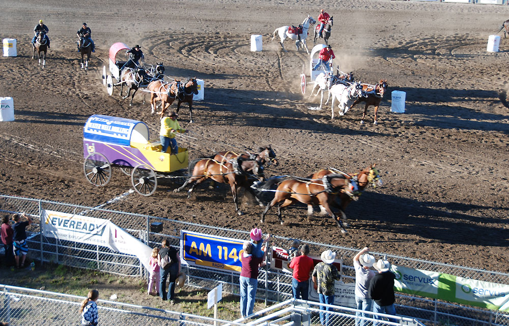 turning the barrels in High River, AB